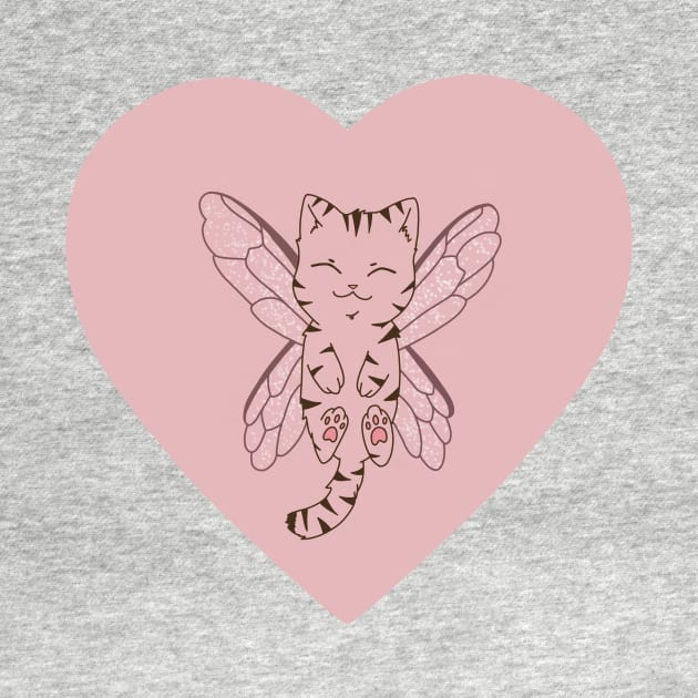 fairy cat cute heart aesthetic by maoudraw